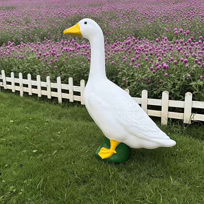 22.5-Inch White Porch Goose Statue