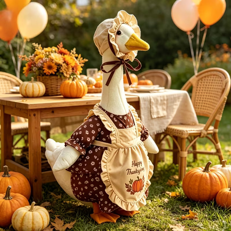 Thanksgiving Floral Maid Porch Goose Outfit