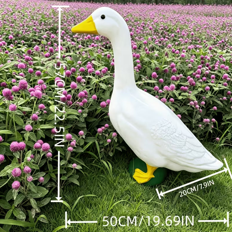 22.5-Inch White Porch Goose Statue