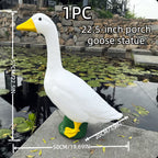 22.5-Inch White Porch Goose Statue