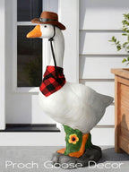 23-Inch Adjustable Porch Goose Statue