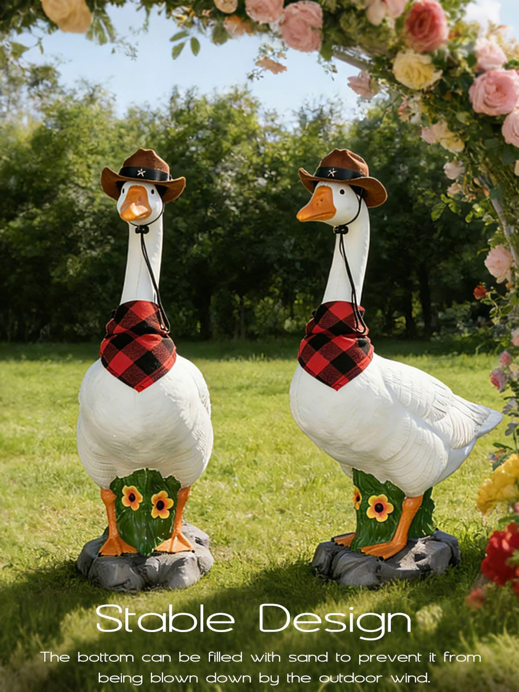 23-Inch Adjustable Porch Goose Statue