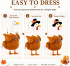 Thanksgiving Turkey Porch Goose Outfit with Cutlery