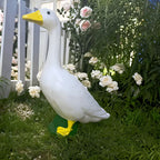 22.5-Inch White Porch Goose Statue