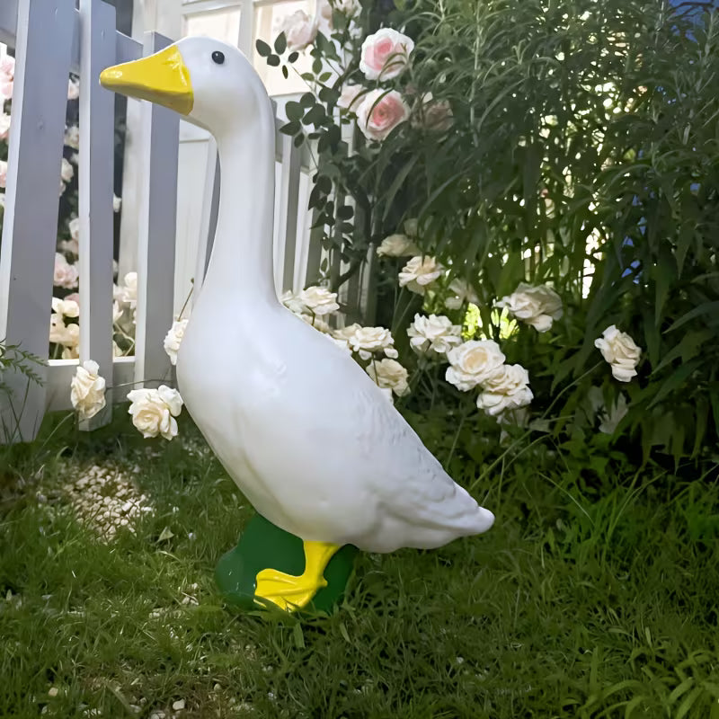 22.5-Inch White Porch Goose Statue