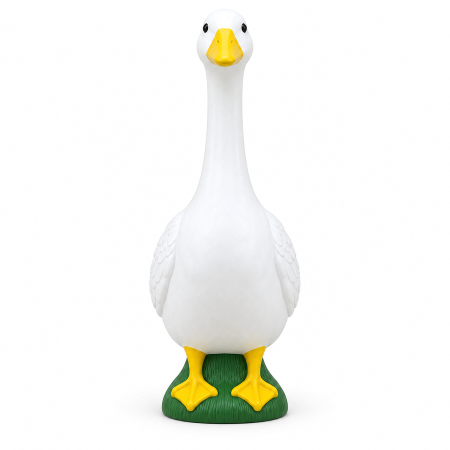 22.5-Inch White Porch Goose Statue
