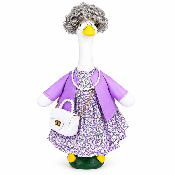 Grandma Porch Goose Outfit with Wig & Glasses