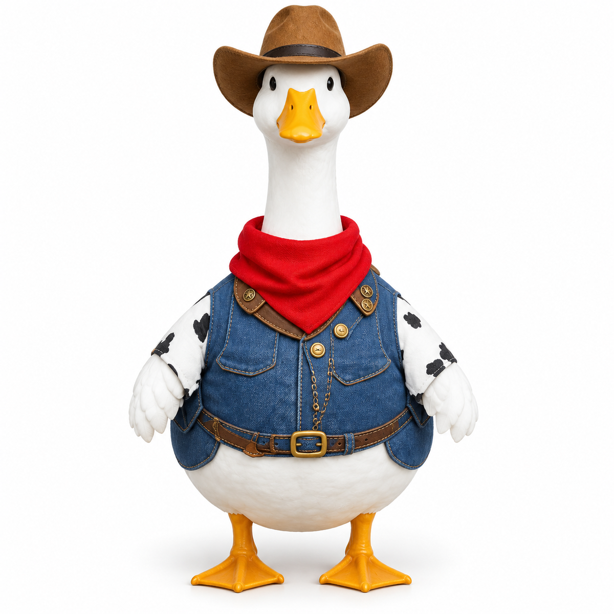 Blue Cowboy Porch Goose Outfit with Hat & Scarf