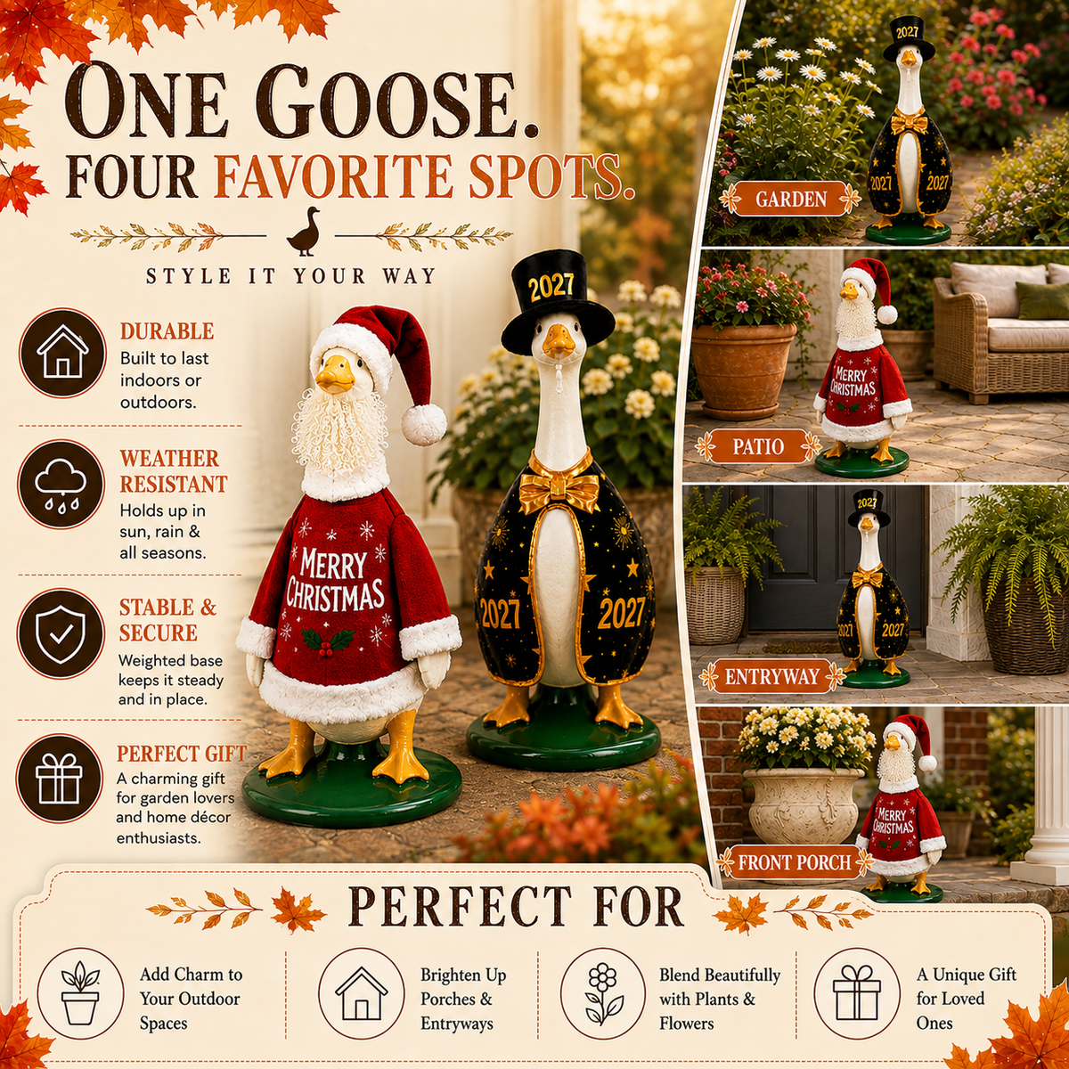 Christmas Porch Goose Outfit