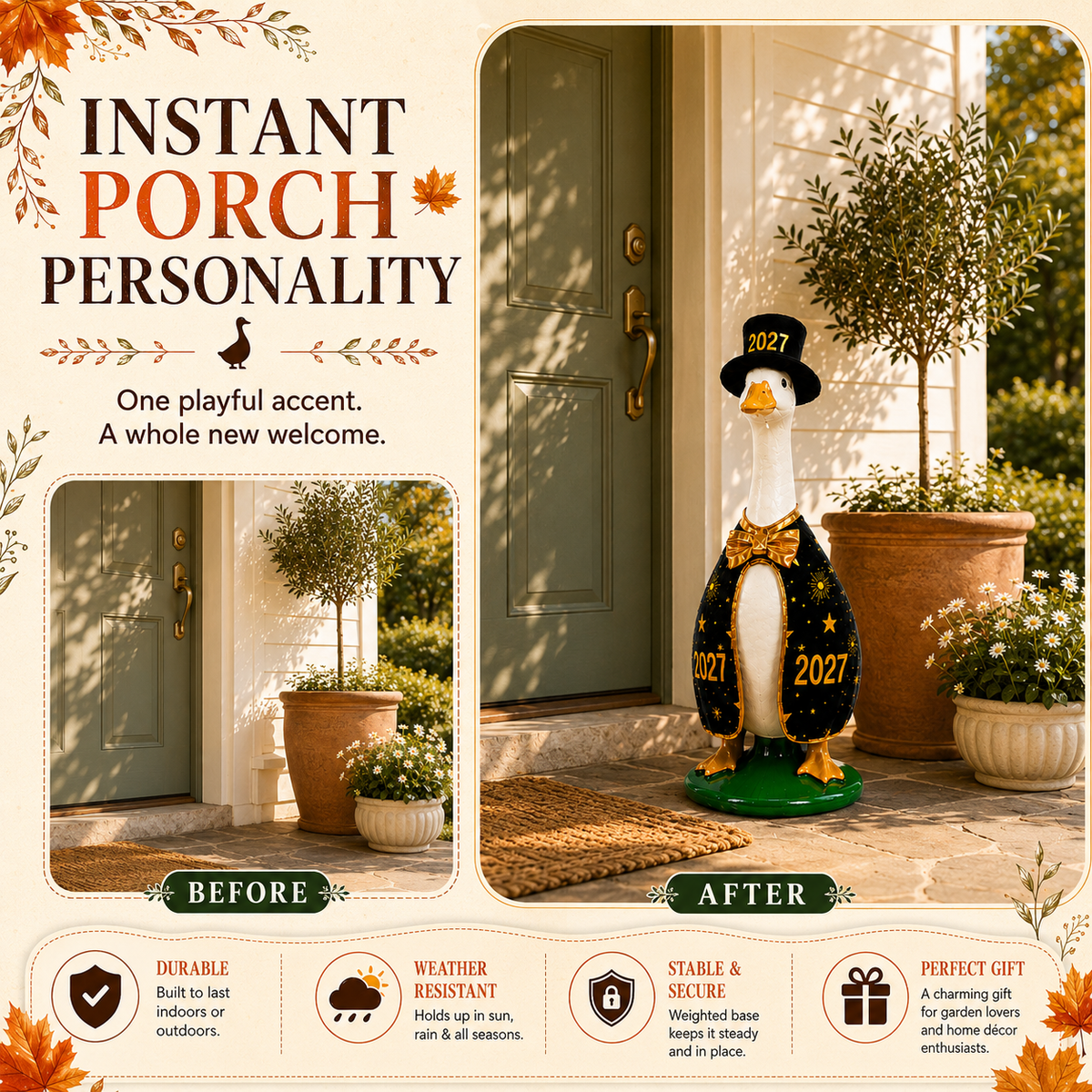 Christmas Porch Goose Outfit