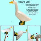 22.5-Inch White Porch Goose Statue