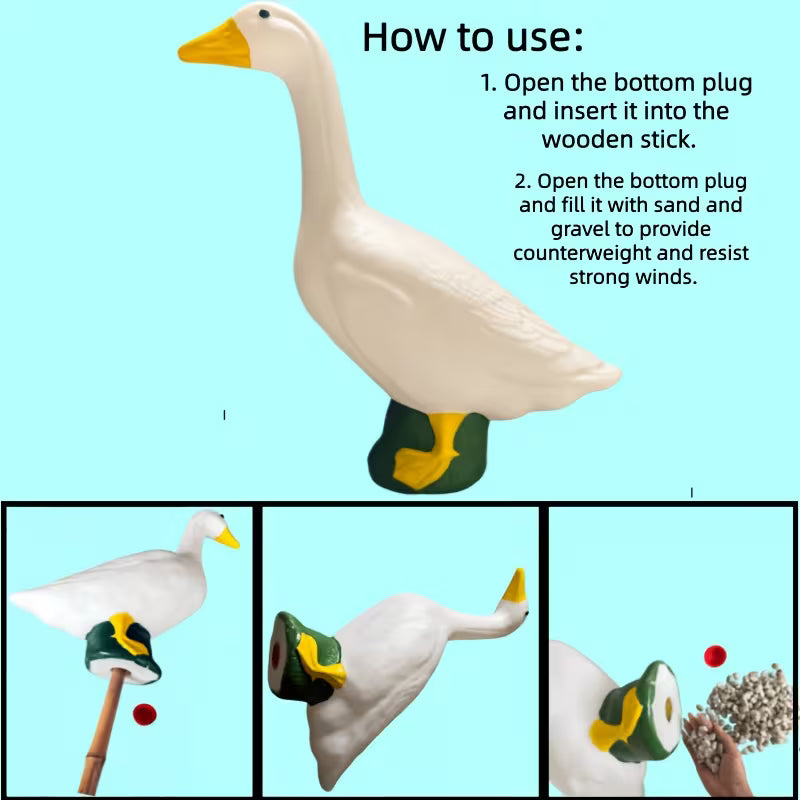 22.5-Inch White Porch Goose Statue
