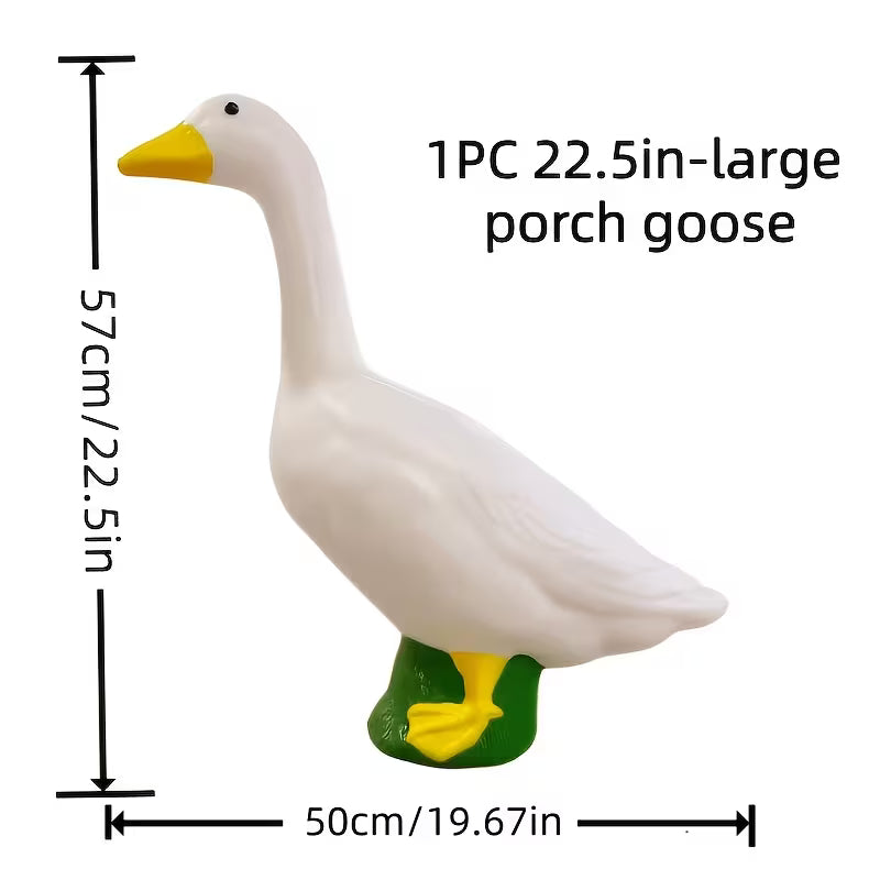 22.5-Inch White Porch Goose Statue